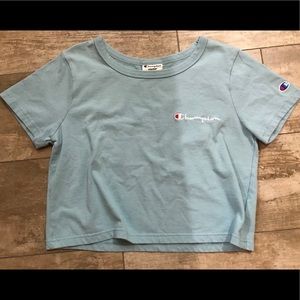 Baby blue crop Campion shirt